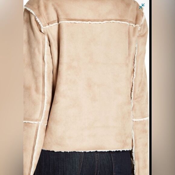 Splendid For Revolve Delancey Faux Fur Jacket in Champagne Size Medium EUC - Picture 4 of 8